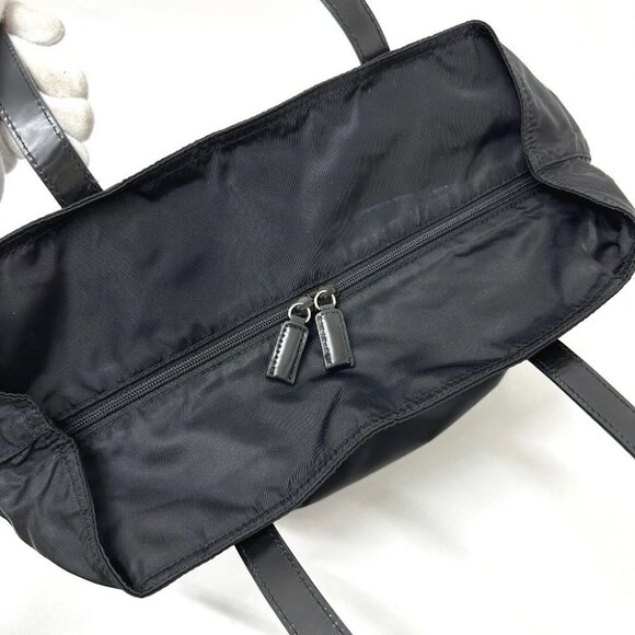 PRADA Triangular plate bag shawl Tote Bag Nylon Black - Picture 9 of 15